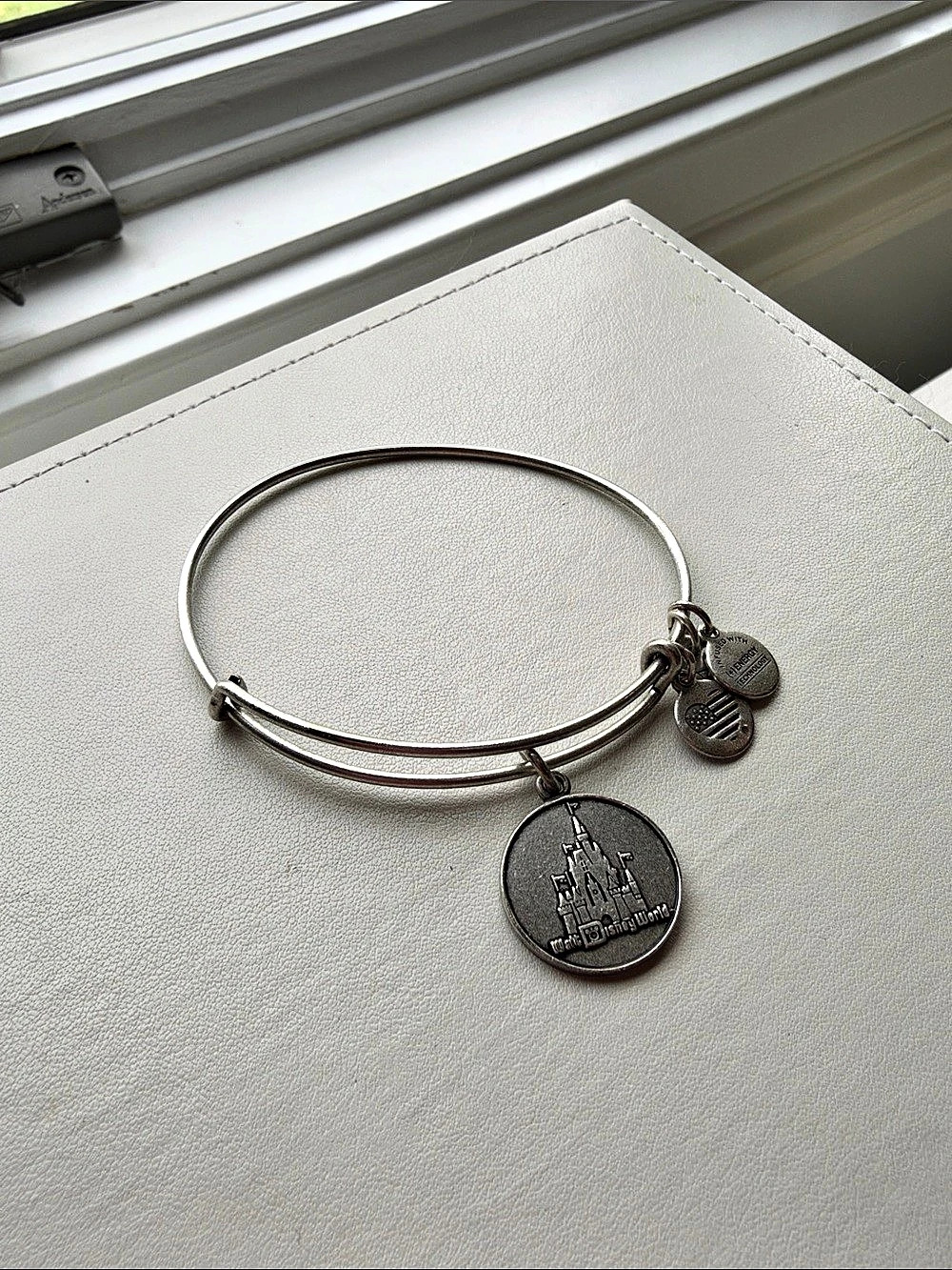 Alex and Ani Walt Disney World Cinderella Castle Charm Bangle Silver